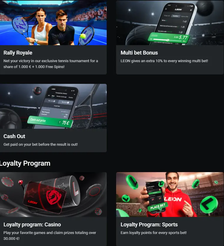Leon.bet offers a €20 welcome bonus for new users