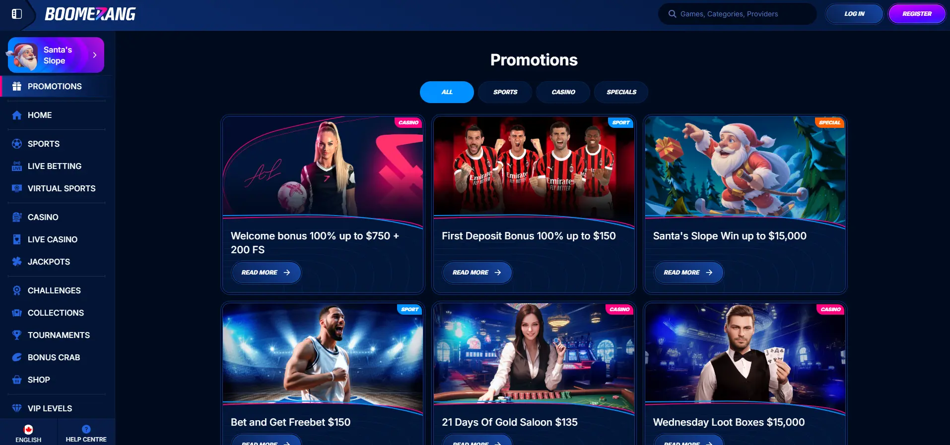 Boomerang-Bet bonus details